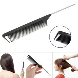 Professional Heat Resistant Salon Black Metal Pin Tail Antistatic Comb Cutting Comb Hair ZZ