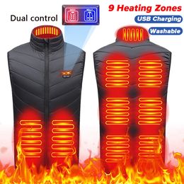 Men's Vests Male Winter Heated Vest Jacket Warm USB Heating Jackets Smart Thermostat Hooded Clothing Waterproof 230919