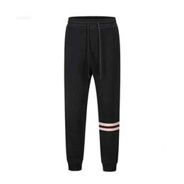 Gaojie Chaopai Black and White Ribbon Stripe Casual Toe Guard Pants Hip Hop Style Sports Pants45at