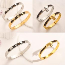 18k Gold Bangle 925 Silver Luxury Bangle Fashion Jewelry Girls Love Letter Bracelet Designer Accessories Couple Family267d