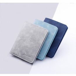 Wallets Men/Women Wallet ID/ Holder Short MultiCard Bag PU Leather Two Fold Small Black/gray Coin Purse