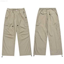 High Street Outdoor Quick Dry Thin Style Charge Work Pants Men's and Women's Straight Tube Slim Landing Parachute Pantsdn99