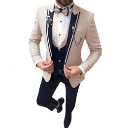 Men s Suits Blazers Mens Point 3 Pieces Men Dress Casual Office Business For Wedding Blazer Vest Pants 230920