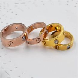 50%off 6mm titanium steel silver love ring men and women rose gold ring for lovers couple ring for gift 2pcs263T