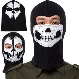 Costume Accessories Game Ghosts Skull Black Face Mask Cosplay Motorcycle Tactical Balaclava Hood Warm Windproof Adult Unisex Halloween Prop
