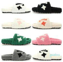 Sandals Slippers Slides Women Furry Fluffy Faux Fur Luxury Brand Warm Indoor