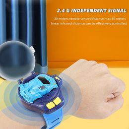 Diecast Model Remote Control Car Watch Mini Cute Wrist Band 2 4GHz Infrared Sensing Electric Racing Vehicle USB Charging Smart Toy Kids Gift 230920