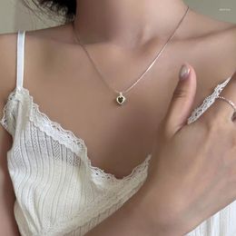 Chains VENTFILLE 925 Sterling Silver Necklace For Women Girl Love Heart Zircon Sweet Choker Jewellery Gift Drop