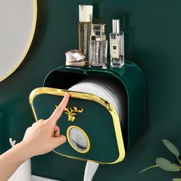 Toilet Paper Holders Luxury Tissue Box Holder Wall Mount Light Waterproof Tray Roll Towel Bathroom Storage 230919