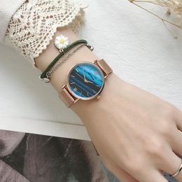 Wristwatches Fashion Round Quartz Luxury Dial Casual Wrist Watches Stainless Steel Strap Fashionable Clock For Waterproof Wristwatch Girl