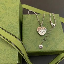 925 Silver Italian design high quality jewelry blind for Love Pendant Necklace men's and women's heart-shaped Tiger Pend256k