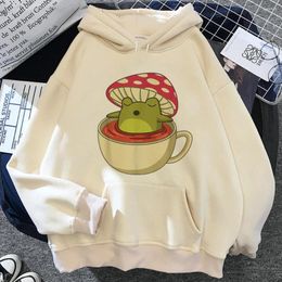 Women's Hoodies Mushroom Women Fleece Kawaii 2023 Funny Sweatshirts Anime Clothes