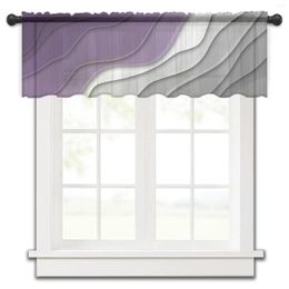 Curtain Purple Grey Gradient Abstract Kitchen Small Window Tulle Sheer Short Bedroom Living Room Home Decor Voile Drapes