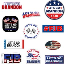 Lets Go Brandon Flag Sticker 100Pcs Lot USA President Stickers For Phone Skateborad Luggage Notebook Helmet Car Bike Decal231A