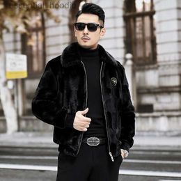 Women's Fur Faux Fur 2023 Winter Men Fashion Imitation Fur Jackets Male Lapel Long Sleeve Zipper Overcoats Men Fur Warm Coats L230920