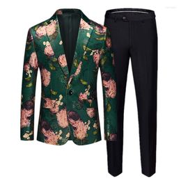 Men's Suits Fashion Jacquard Suit 2 Piece (blazer Pant) 2023 Wedding Party Dress Men Tuxedo Clothes Size 6XL-S