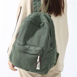 Backpack Korean Version High Capacity Washable Canvas Vintage Boys And Girls College Student Travel