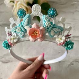 Hair Accessories Super Fairy Beautiful Garland Birthday Headdress Girls Flower Band Crown Butterfly Hairband