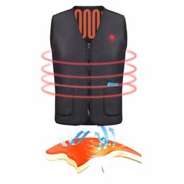 Racing Unisex Electric USB Heated Warm Vest Heating Coat Jacket Clothing Skiing Racing Motorcross Motorcycle Body Back Armor270A