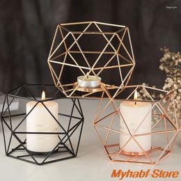 Candle Holders Metal Geometric Design Tea Light Hollow Tealight Votive Candlestick For Wedding Party Home Decor