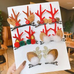Hair Accessories 1 Pair Christmas Clip For Gilr Children Cartoon Deer Ear Snowman Hairpin Gifts