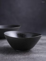 Bowls Japanese Retro Matte Kiln Changed Glaze Ceramic Good-looking Egg Shaped Bowl Soup Salad