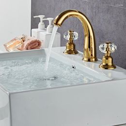 Bathroom Sink Faucets Brushed Gold Retro Short Style Faucet &Cold Mixer Water Tap Basin