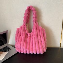 Evening Bags Women's Faux Fur Designer Handbag Soft Plush Handbags And Purse Shopper Tote Bag Ladies Underarm Shoulder
