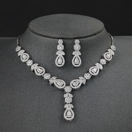 Wedding Jewellery Sets 2pcs Per Set 2023 Luxury Pear Bridal for Women Anniversary Gift Wholesale J8018 230920