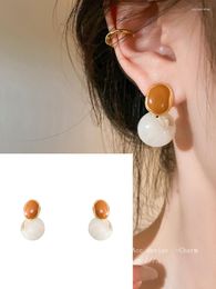 Dangle Earrings Korean Fashion Luxury Elegant Exquisite Simple Resin Round Earring For Women Festival Wedding Daily Life Jewelry Gift