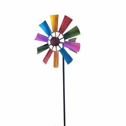 Garden Decorations Wind Spinner Decorative Lawn Ornament Wind Mill Wind Sculpture Metal Windmill for Lawn Yard Outdoor Patio Decor Garden Windmill 230920