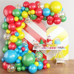 Other Event Party Supplies Carnival Circus Balloons Arch Garland Kit Red Yellow Blue Green Ballon Toy Birthday Decorations Rainbow Globos 230919