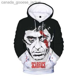 Men's Hoodies Sweatshirts Movie Scarface 3D Print Hoodie Sweatshirts Tony Montana Harajuku Streetwear Hoodies Men Oversized Fashion Pullover SweatshirtsL230920