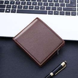 Wallets CAIBAN 2023 Men's Wallet Thickened PU Soft Leather Money Clip Zipper Multi-slot Fashion Solid Color Purse