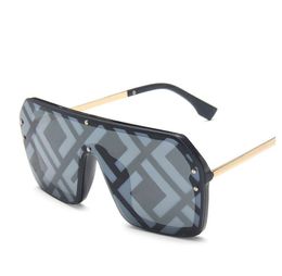 Sunglasses Retro Women's Designer F Sun Glasses One-piece Watermarked Lenses For Traveling Fade Color