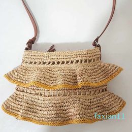 Women's fashion Hollow Woven Shoulder Bag Portable Beach Bag Straw Woven Bag Crafts