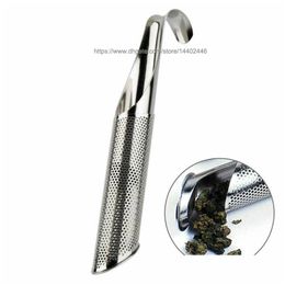 Coffee Tea Tools 50Pcs Stainless Steel Infuser Pipe Stick Metal Mesh Strainer Spice Philtre Teaware Steeper With Hook Drop Delivery Dhpax