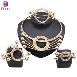 Women African Beads Jewelry Sets Unique Experience Statement Necklace Earring Ring Bangle Wedding Party Jewelries