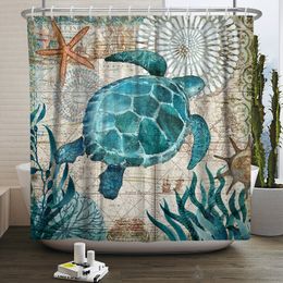 Shower Curtains Bathroom Shower Curtain Sea Turtle Octopus Ocean Creature Landscape Shower Curtains Bathroom Curtain Durable Waterproof Curtain 230920