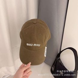 Designer caps Baseball Cap Cowboy Baseball Hat Women's Washable Letter Soft Black Hat Worn Out MIU caps EQRA