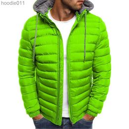 Women's Down Parkas ZOGAA Men Winter Parkas Fashion Solid Hooded Cotton Coat Jacket Casual Warm Clothes Mens Overcoat Streetwear Puffer Jacket L230920