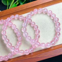 Decorative Figurines Cross Border Selling 8mm Natural Crystal Powder Mopper Single Loop Bracelet Fashion Jewelry Gift