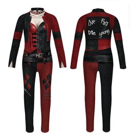 Catsuit Costumes The Party Series Cosplay Policewoman Print Children Jumpsuit Long Sleeve Sexy Kids Skinny Jumpsuit Elastic Bodysuits costume
