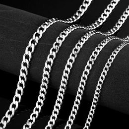 10pcs whole jewelry 3mm 6mm 8mm in bulk Fashion Figaro Link Chain Stainless Steel Necklace Chain Lsilver tone women men Lot261d