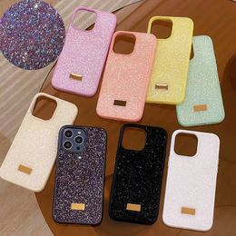 Luxo Bling Glitter Phone Case para iPhone 15 Pro Max 11 12 13 14 Pro Max Fashion Designer Chapeamento Strass Diamante Mulheres Sexy Girly Back Cover