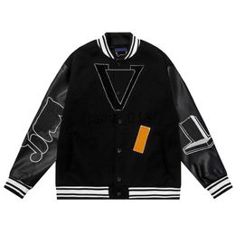 Mens Jackets Mens Designer Baseball jacket Coats Flocking Leather sleeves Fashion High Quality streetwear jacket Single Breasted Warm Jackets Women Clothing Oute