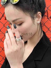 Band Rings Hip Hop Jewelry 925 Silver Daisy Ring Simple Finger Adjustable Rings Japanese Light Luxury Personal Bijoux Christmas Gift For Female Male x0920