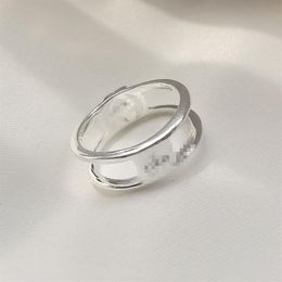 925 Silver Ring Hollow Letters Ring Simple Fashion Jewelry Hip Hop Punk Ring Party Gift Accessory Charm Jewelry343I