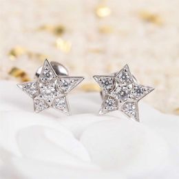 Luxury quality stud earring star shape necklace bracelet with diamond for women wedding jewelry gift PS3036349S