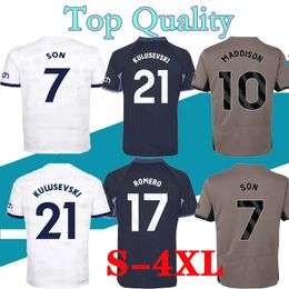 S-4XL Tottenham 23 24 KANE Soccer Jerseys SON KULUSEVSKI HOME REGUILON 2023 LUCAS Football shirt ROMERO RICHARLISON Men Maillots Customized Uniforms Player version